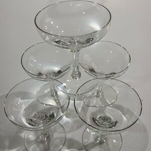 Elegant Clear Glass Champagne Coupe Set